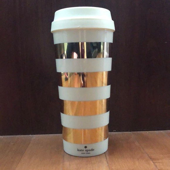 Kate Spade Gold Stripe Thermal Mug - Picture 2 of 7